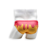 Mens Swimsuit 2 Inch Side Swim Brief in Strawberry Ice Cream Print for Swimming Aesthetic Bodybuilding Posing or Mens Pole Dance