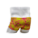 Mens Swimsuit Box Cut Swim Trunk in Big Bamboo Print for Swimming Aesthetic Bodybuilding Posing or Mens Pole Dance