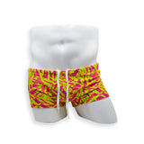 Mens Swimsuit Box Cut Swim Trunk in Big Bamboo Print for Swimming Aesthetic Bodybuilding Posing or Mens Pole Dance