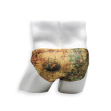 Mens Swimsuit 2 Inch Side Swim Brief in Map Print for Swimming Aesthetic Bodybuilding Posing or Mens Pole Dance