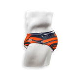 Mens Swimsuit Basic Swim Brief in Monarch Orange Print for Swimming Aesthetic Bodybuilding Posing or Mens Pole Dance