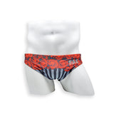 Mens Swimsuit 2 Inch Side Swim Brief in Night Circus Print for Swimming Aesthetic Bodybuilding Posing or Mens Pole Dance