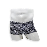 Mens Swimsuit Box Cut Swim Trunk in Paisley for Swimming Aesthetic Bodybuilding Posing or Mens Pole Dance