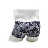 Mens Swimsuit Box Cut Swim Trunk in Paisley for Swimming Aesthetic Bodybuilding Posing or Mens Pole Dance