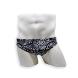 Mens Swimsuit 2 Inch Side Swim Brief in Paisley Print for Swimming Aesthetic Bodybuilding Posing or Mens Pole Dance