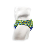 Mens Swimsuit 2 Inch Side Swim Brief in Peacock Print for Swimming Aesthetic Bodybuilding Posing or Mens Pole Dance