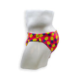 HAC Swim Mens Swimsuit 2 Inch Side Swim Brief in Pineapple Print for Swimming Aesthetic Bodybuilding Posing or Mens Pole Dance