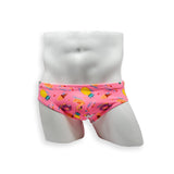Mens Swimsuit Basic Swim Brief in Pool Party Print for Swimming Aesthetic Bodybuilding Posing or Mens Pole Dance