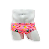 Mens Swimsuit Vintage Cut Swim Brief in Pool Party Print for Swimming Aesthetic Bodybuilding Posing or Mens Pole Dance
