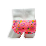 Mens Swimsuit Vintage Cut Swim Brief in Pool Party Print for Swimming Aesthetic Bodybuilding Posing or Mens Pole Dance