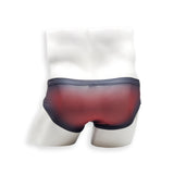 Mens Swimsuit Basic Swim Brief in Red Ballistic Print for Swimming Aesthetic Bodybuilding Posing or Mens Pole Dance