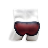 Mens Swimsuit 2 Inch Side Swim Brief in Red Ballistic Print for Swimming Aesthetic Bodybuilding Posing or Mens Pole Dance