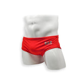Mens Swimsuit Vintage Cut Swim Brief in Red for Swimming Aesthetic Bodybuilding Posing or Mens Pole Dance