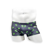 Mens Swimsuit Box Cut Swim Trunk in Skull Print for Swimming Aesthetic Bodybuilding Posing or Mens Pole Dance