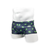 Mens Swimsuit Box Cut Swim Trunk in Skull Print for Swimming Aesthetic Bodybuilding Posing or Mens Pole Dance