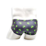 Mens Swimsuit Vintage Cut Swim Brief in Skull Print for Swimming Aesthetic Bodybuilding Posing or Mens Pole Dance