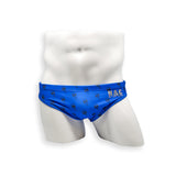 Mens Swimsuit 2 Inch Side Swim Brief in Strong Man Print for Swimming Aesthetic Bodybuilding Posing or Mens Pole Dance