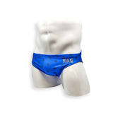 Mens Swimsuit 2 Inch Side Swim Brief in Strong Man Print for Swimming Aesthetic Bodybuilding Posing or Mens Pole Dance