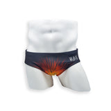 Mens Swimsuit Basic Swim Brief in Sunburst Print for Swimming Aesthetic Bodybuilding Posing or Mens Pole Dance
