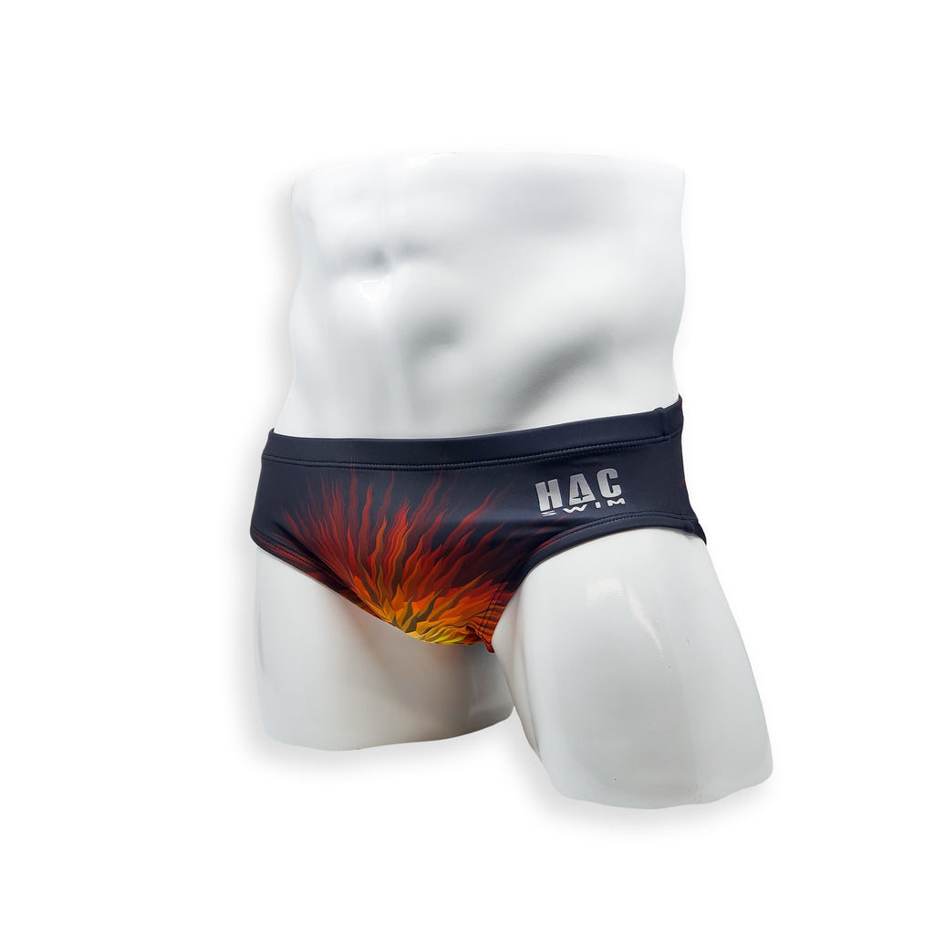 Mens Swimsuit Basic Swim Brief in Sunburst Print for Swimming Aesthetic Bodybuilding Posing or Mens Pole Dance