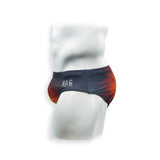 Mens Swimsuit Basic Swim Brief in Sunburst Print for Swimming Aesthetic Bodybuilding Posing or Mens Pole Dance