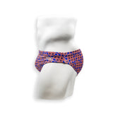 Mens Swimsuit 2 Inch Side Swim Brief in Sunmor Orange Print for Swimming Aesthetic Bodybuilding Posing or Mens Pole Dance