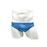 Mens Swimsuit 2 Inch Side Swim Brief in Tahquitz Canyon Blue Print for Swimming Aesthetic Bodybuilding Posing or Mens Pole Dance