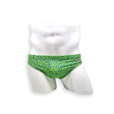 Mens Swimsuit 2 Inch Side Swim Brief in Tahquitz Canyon Green Print for Swimming Aesthetic Bodybuilding Posing or Mens Pole Dance