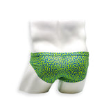 Mens Swimsuit 2 Inch Side Swim Brief in Tahquitz Canyon Green Print for Swimming Aesthetic Bodybuilding Posing or Mens Pole Dance