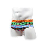 Mens Swimsuit Vintage Cut Swim Brief in Ugly Christmas Sweater print for Swimming Aesthetic Bodybuilding Posing or Mens Pole Dance
