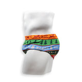 Mens Swimsuit Vintage Cut Swim Brief in Ugly Christmas Sweater print for Swimming Aesthetic Bodybuilding Posing or Mens Pole Dance