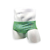 Mens Swimsuit Vintage Cut Swim Brief in Green Tahquitz Canyon Print for Swimming Aesthetic Bodybuilding Posing or Mens Pole Dance