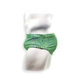 Mens Swimsuit Vintage Cut Swim Brief in Green Tahquitz Canyon Print for Swimming Aesthetic Bodybuilding Posing or Mens Pole Dance