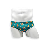 Mens Swimsuit Basic Swim Brief in Weiner Dog Print for Swimming Aesthetic Bodybuilding Posing or Mens Pole Dance