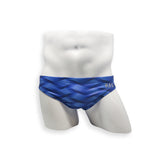 2 Inch Flat Front Swim Brief - Blue Wobbly Wave