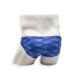 2 Inch Flat Front Swim Brief - Blue Wobbly Wave