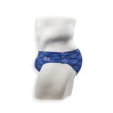 2 Inch Flat Front Swim Brief - Blue Wobbly Wave