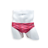 2 Inch Flat Front Swim Brief - Wobbly Wave Pink