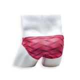 2 Inch Flat Front Swim Brief - Wobbly Wave Pink