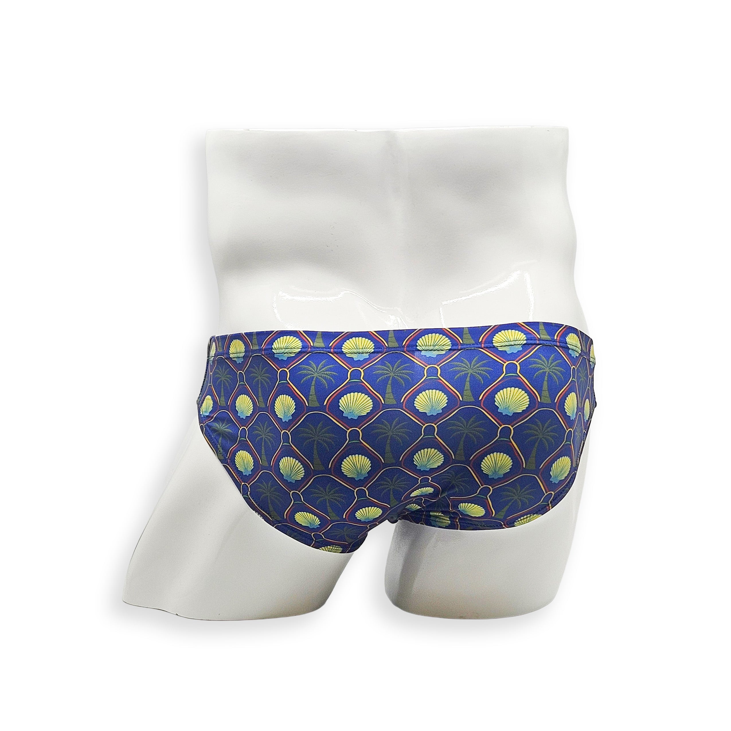 Palm & Shell Flat Front Brief — rear