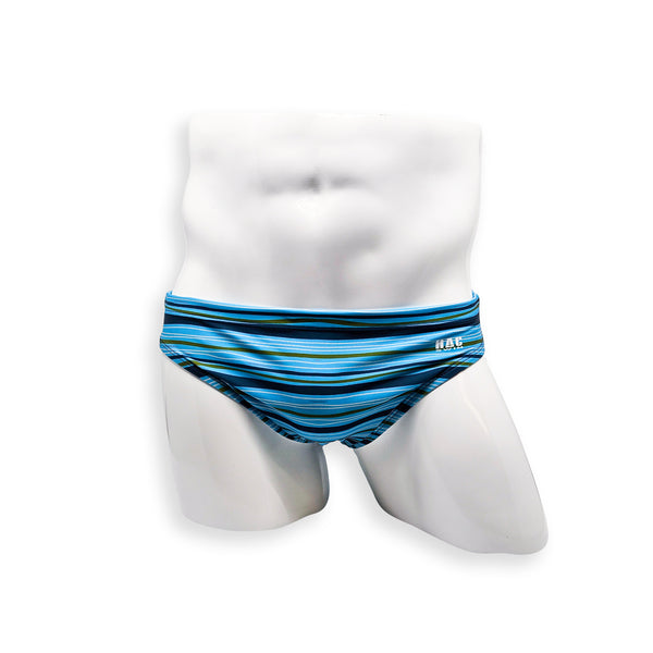 HAC Swim Tidal Stripe Flat Front Swim Brief — front