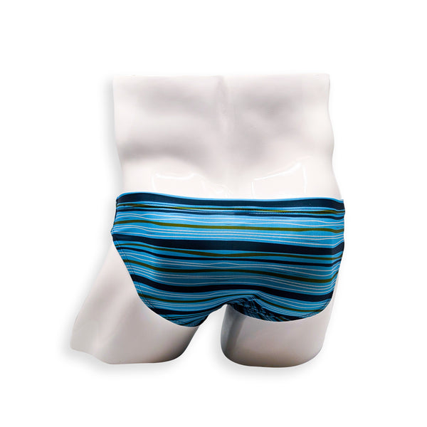HAC Swim Tidal Stripe Flat Front Swim Brief — rear