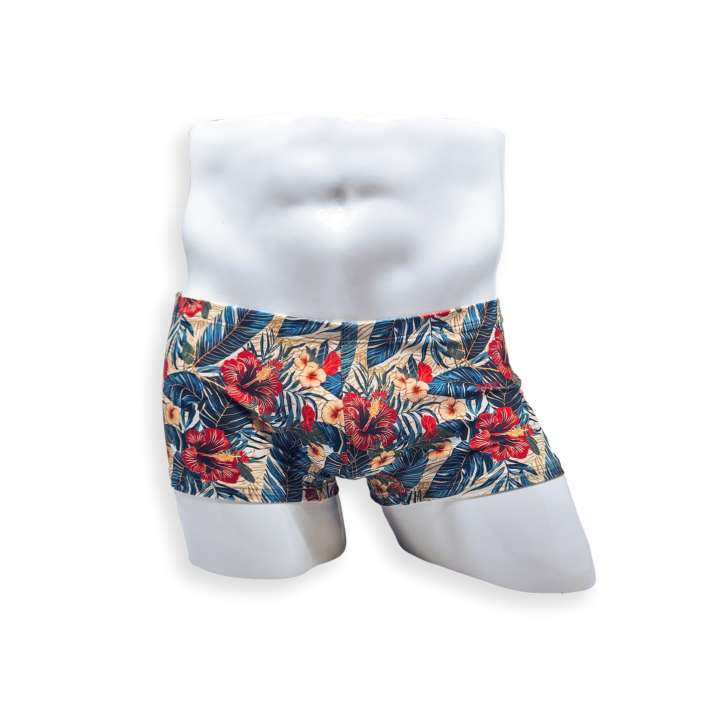 Box Cut Swim Trunk - Hibiscus