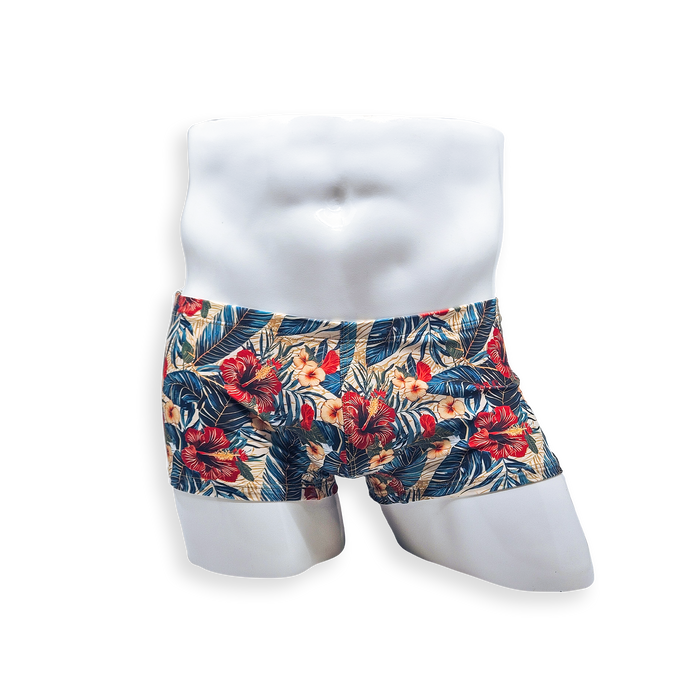 Box Cut Swim Trunk - Hibiscus