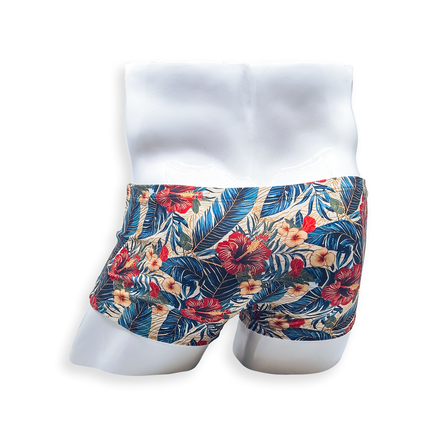 Box Cut Swim Trunk - Hibiscus