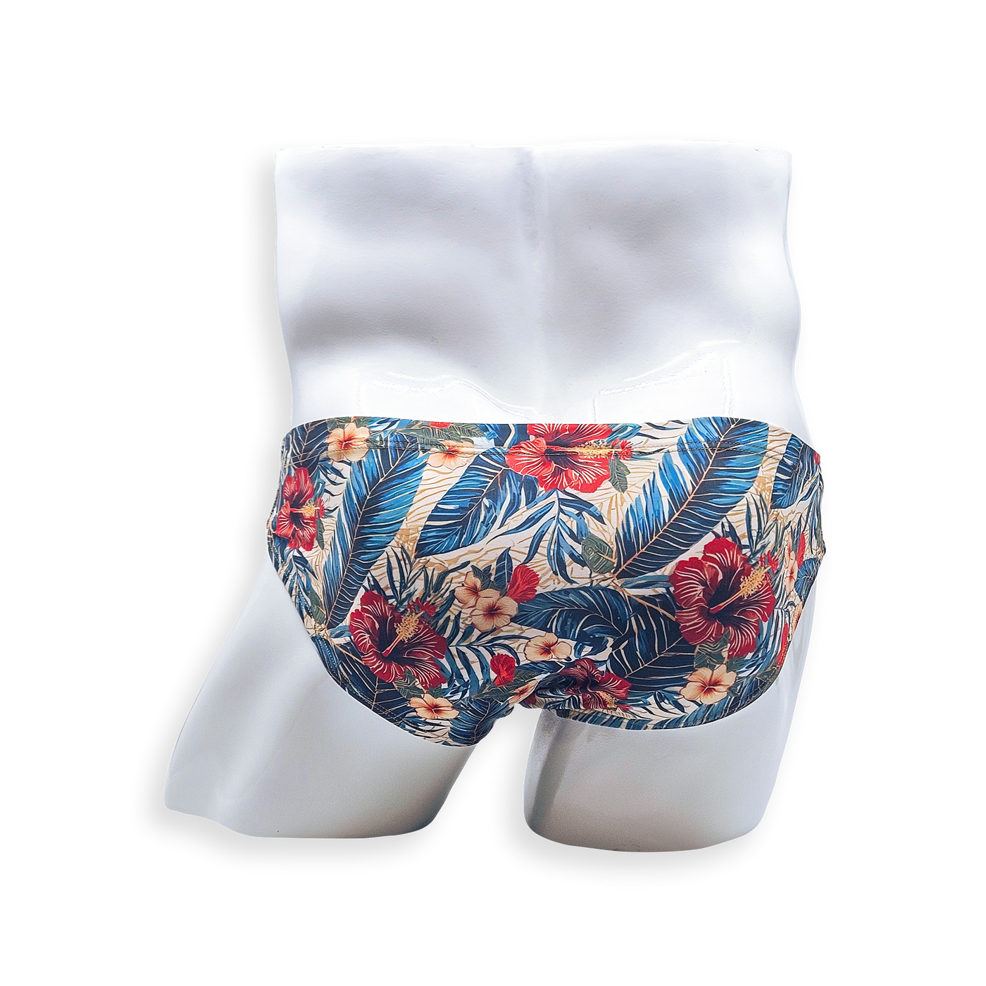 2 Inch Flat Front Swim Brief - Hibiscus