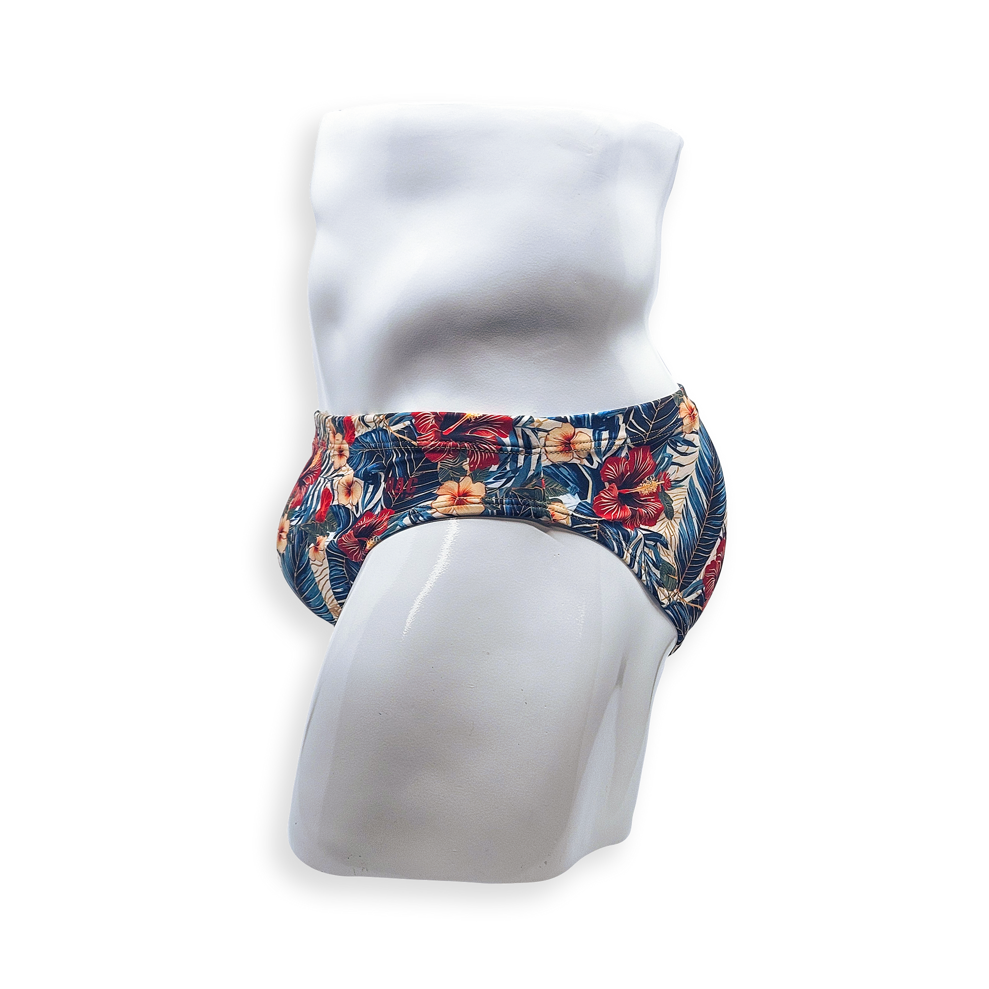 2 Inch Flat Front Swim Brief - Hibiscus