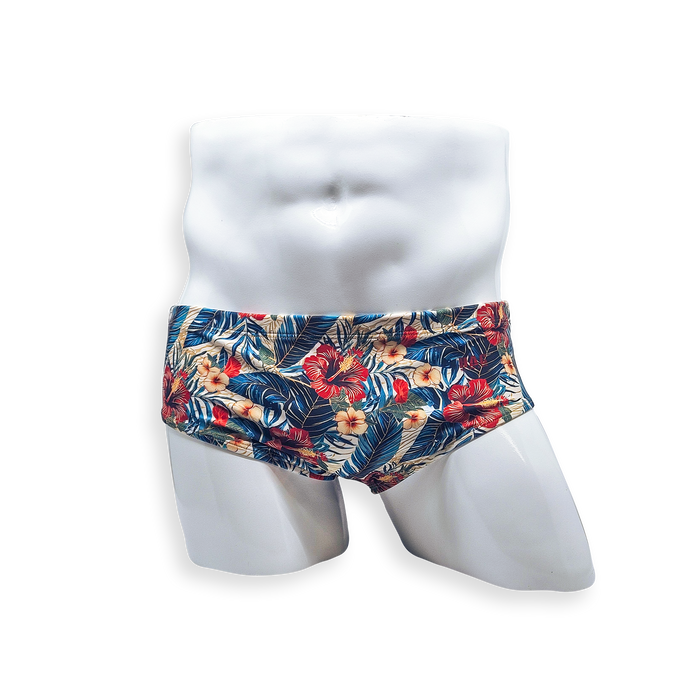 Vintage Cut Swim Brief - Hibiscus