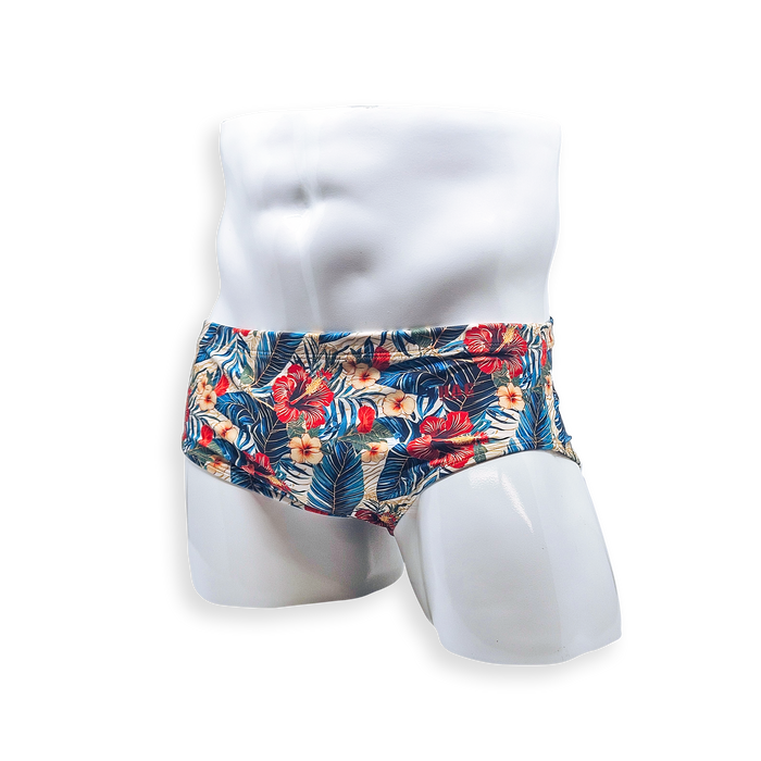 Vintage Cut Swim Brief - Hibiscus