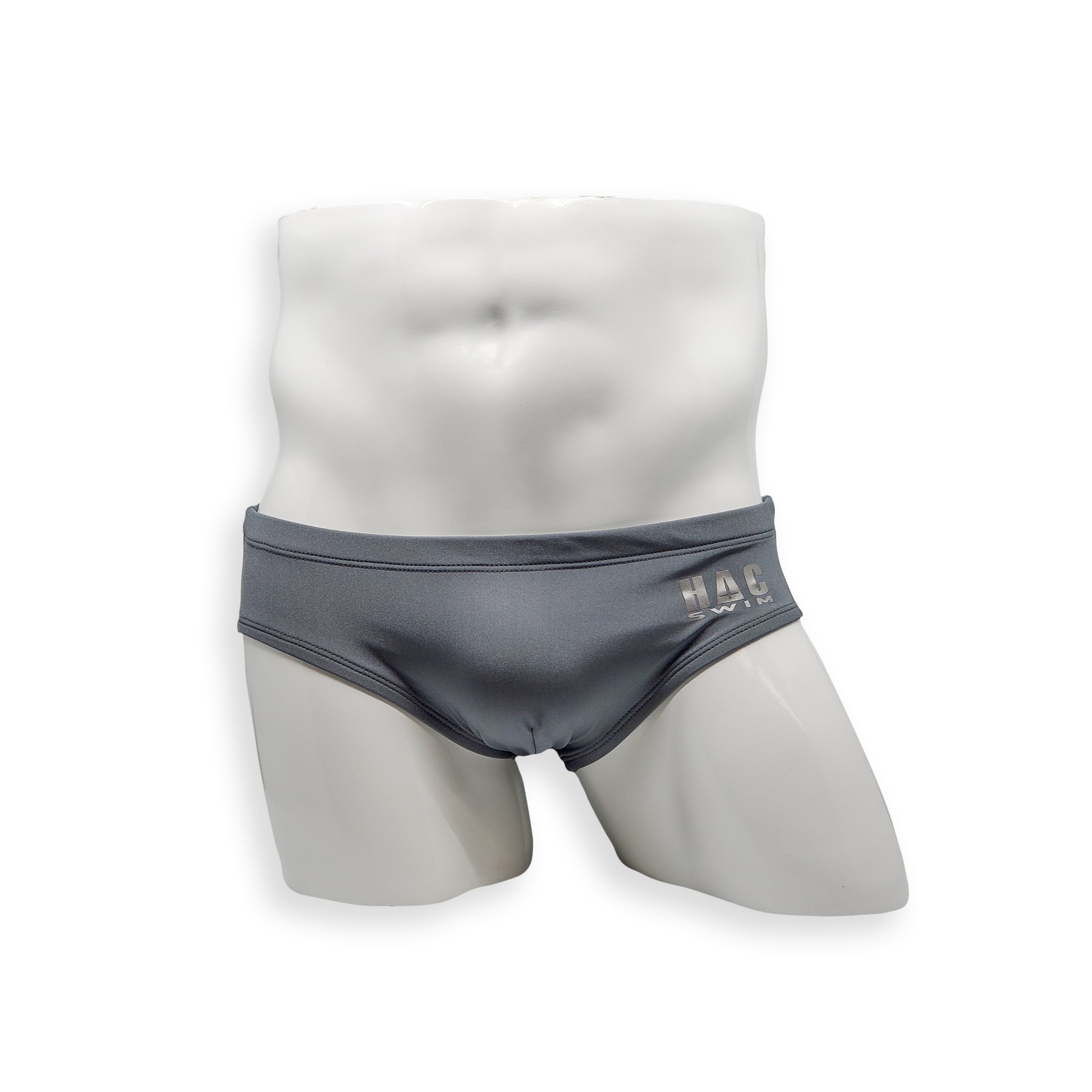 Mens Swimsuit Basic Swim Brief in Asphalt Grey for Swimming Aesthetic Bodybuilding Posing or Mens Pole Dance